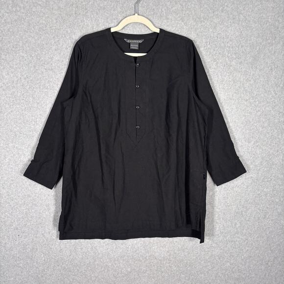 ExOfficio Tunic Top XL Linen Pockets Flowy Lagenlook Lagom Neutral Boho Travel - Picture 1 of 12